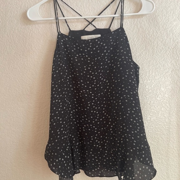 Black Polka Dot Spaghetti Strap Top - Picture 2 of 6